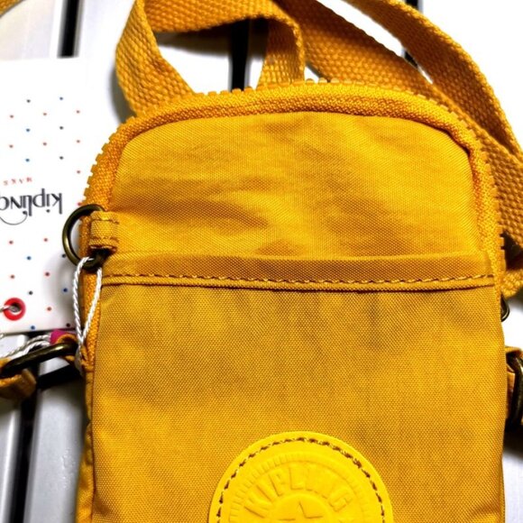 reduced Kipling TALLY brand new mobile phone bag crossbody bag vivid yellow - Picture 3 of 15